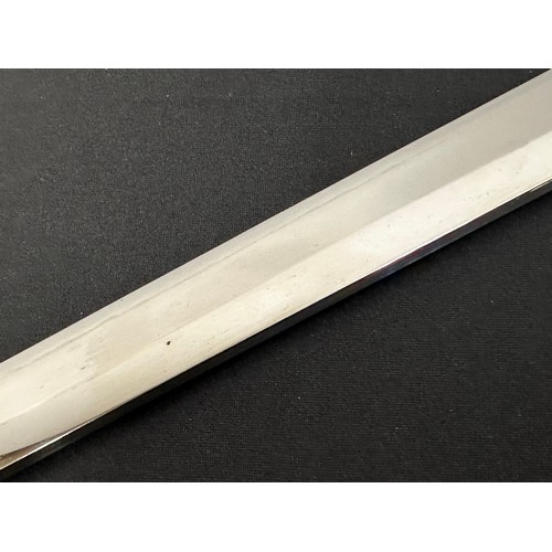 2087 - Japanese Wakizashi Sword Blade, 599mm in length, Hamon line to the cutting edge. Tang is unsigned. W... 