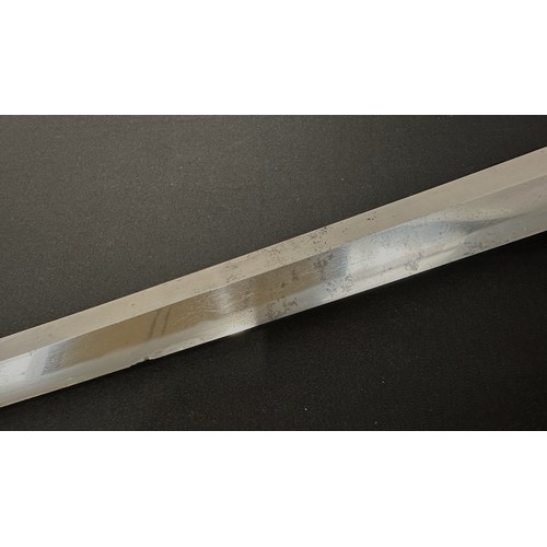 2088 - Japanese Wakizashi Sword with single edged blade 540mm in length. Hamon line to cutting edge. Some c... 