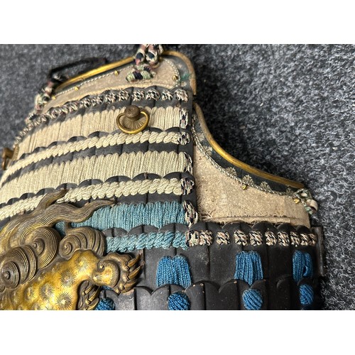 2093 - Japanese Samurai Armour Breastplate Dō or dou . Originally purchased at Sotheby's and retains lot la... 