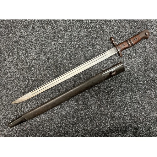 2105 - WW1 British P13 Bayonet with single edged fullered blade 430mm in length maker marked and dated 