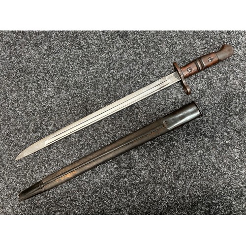 2105 - WW1 British P13 Bayonet with single edged fullered blade 430mm in length maker marked and dated 