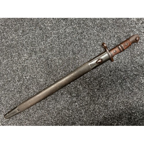 2105 - WW1 British P13 Bayonet with single edged fullered blade 430mm in length maker marked and dated 