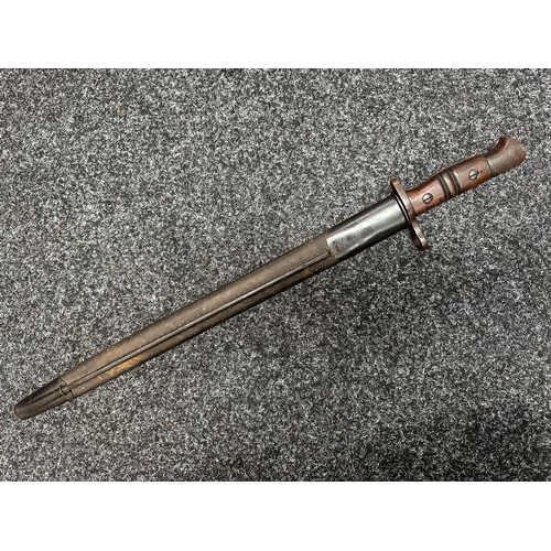 2105 - WW1 British P13 Bayonet with single edged fullered blade 430mm in length maker marked and dated 