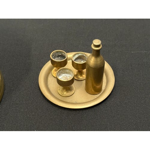 2108 - WW1 British Trench Art made from two unfinished shell cases which have been squashed down. Plus a br... 