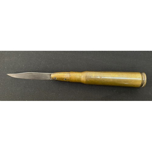 2120 - WW1 British Trench Art Souvenir Letter Opener made from a .303 cartridge and mark 