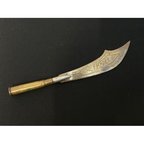 2120 - WW1 British Trench Art Souvenir Letter Opener made from a .303 cartridge and mark 