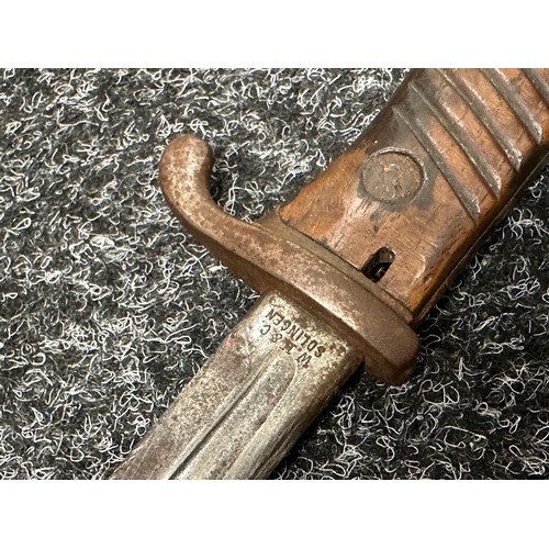 2128 - Imperial German M1898 n/A Mauser Bayonet with single edged fullered blade 512mm long blade. Maker ma... 