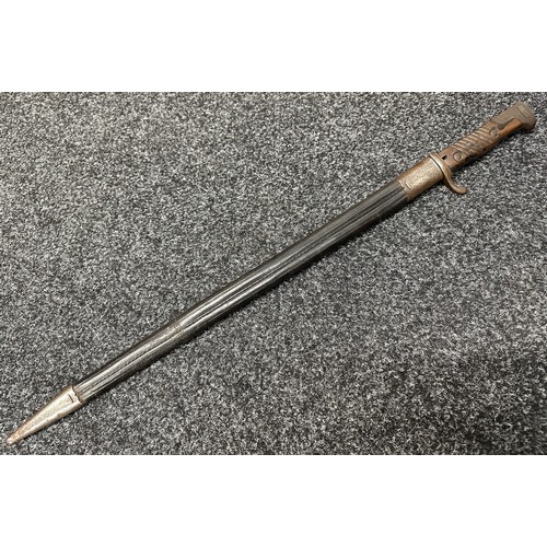 2128 - Imperial German M1898 n/A Mauser Bayonet with single edged fullered blade 512mm long blade. Maker ma... 