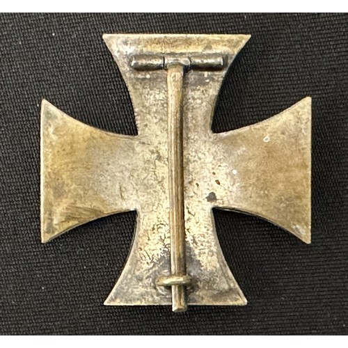 2129 - WW1 Imperial German Iron Cross 1st Class 1914. Silvered brass three part construction. No makers mar... 