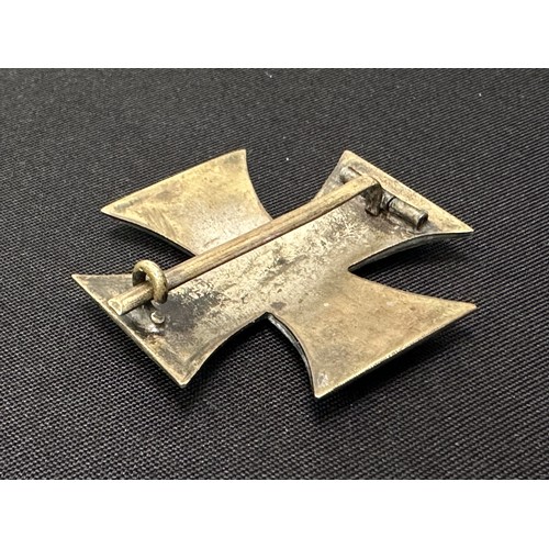 2129 - WW1 Imperial German Iron Cross 1st Class 1914. Silvered brass three part construction. No makers mar... 