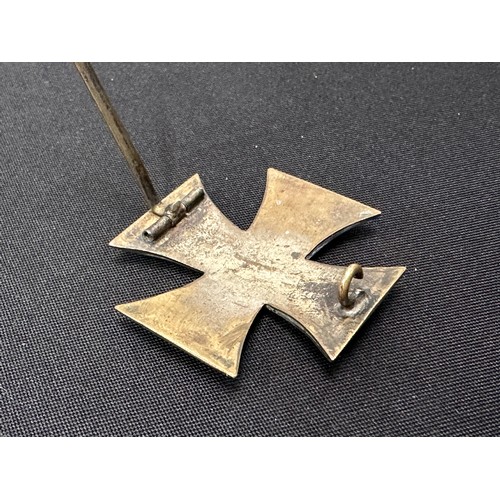 2129 - WW1 Imperial German Iron Cross 1st Class 1914. Silvered brass three part construction. No makers mar... 