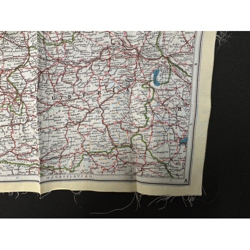 2135 - WW2 British RAF Silk Escape Map of Germany. Code letter A. Single Sided Map.