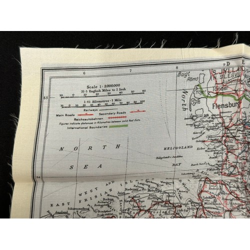 2136 - WW2 British RAF Silk Escape Map of Germany. Code letter A. Single Sided Map.