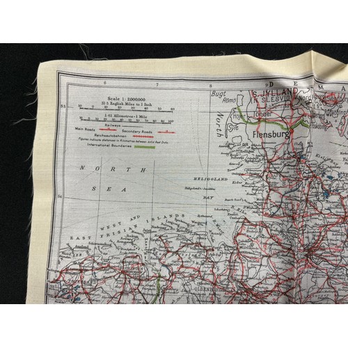 2137 - WW2 British RAF Silk Escape Map of Germany. Code letter A. Single Sided Map.