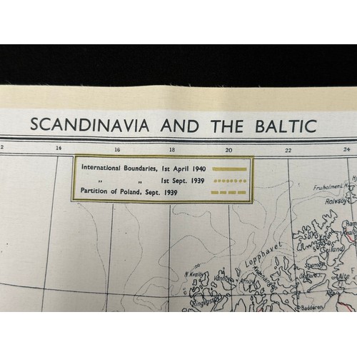 2141 - WW2 British RAF Escape and Evasion Silk Map F/G Scandinavia & The Baltic.