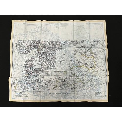 2141 - WW2 British RAF Escape and Evasion Silk Map F/G Scandinavia & The Baltic.