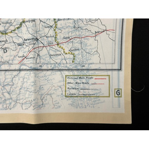 2141 - WW2 British RAF Escape and Evasion Silk Map F/G Scandinavia & The Baltic.