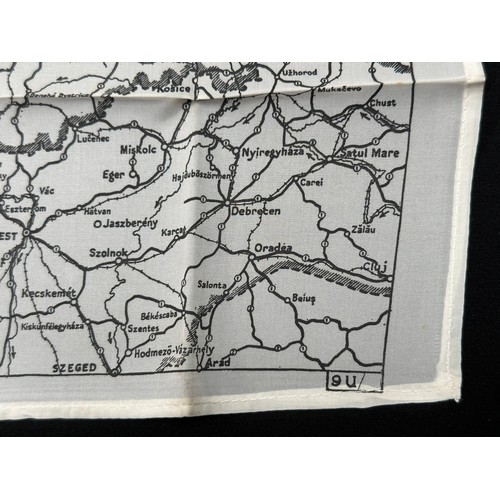 2143 - WW2 British RAF Silk Escape and Evasion Map of Germany, single sided, ref 9U.