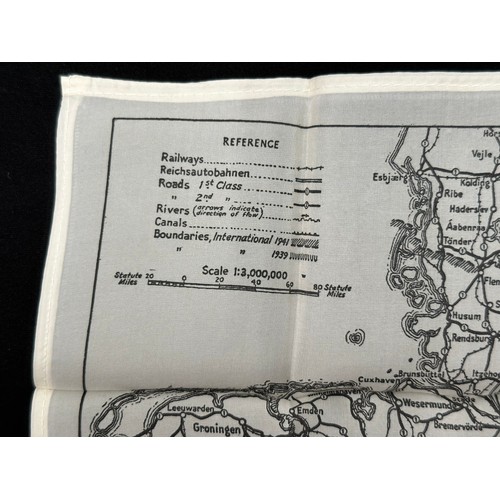 2143 - WW2 British RAF Silk Escape and Evasion Map of Germany, single sided, ref 9U.