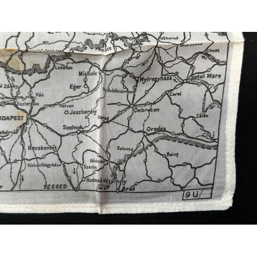 2145 - WW2 British RAF Silk Escape and Evasion Map of Germany, single sided, ref 9U.