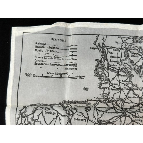 2146 - WW2 British RAF Silk Escape and Evasion Map of Germany, single sided, ref 9U.