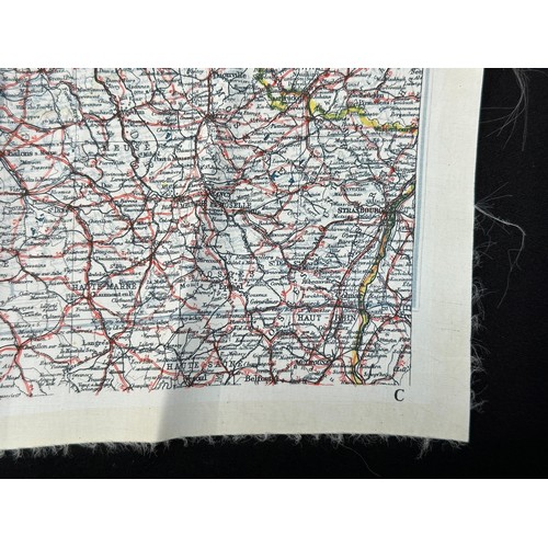 2147 - WW2 British RAF Silk Escape Map of France double sided code letter C/D.