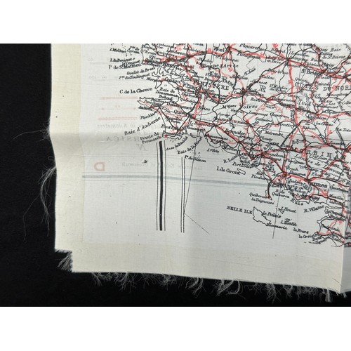 2148 - WW2 British RAF Silk Escape Map of France double sided code letter C/D.