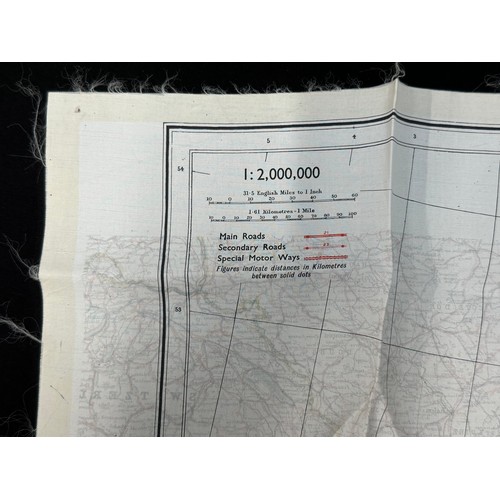 2148 - WW2 British RAF Silk Escape Map of France double sided code letter C/D.