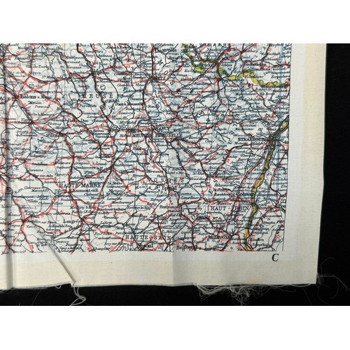 2150 - WW2 British RAF Silk Escape Map of France double sided code letter C/D.