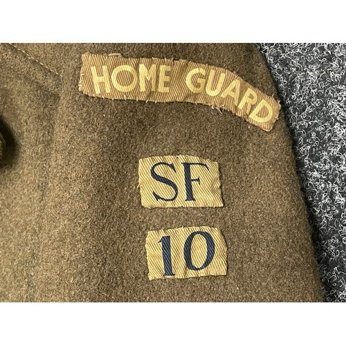 2158 - WW2 British Home Guard Greatcoat. 1939 Pattern. Size No.3. Complete with label.