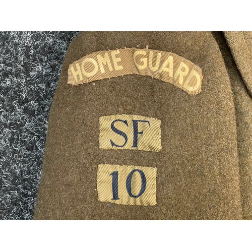 2158 - WW2 British Home Guard Greatcoat. 1939 Pattern. Size No.3. Complete with label.