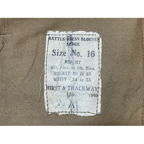 2159 - WW2 British Home Guard Battledress Blouse complete with all originally sewn insignia for a Staff Sgt... 