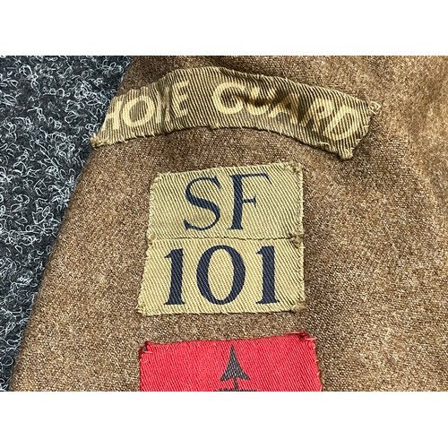 2159 - WW2 British Home Guard Battledress Blouse complete with all originally sewn insignia for a Staff Sgt... 