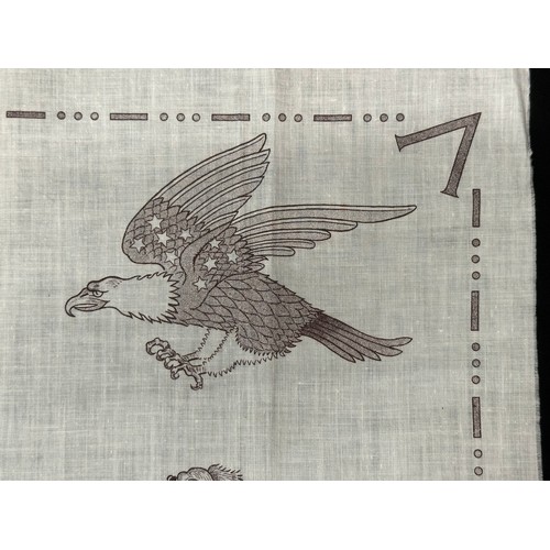 2162 - WW2 American Propaganda Printed Cotton Handkerchief. Approx. size 43cm square. Border with V for Vic... 