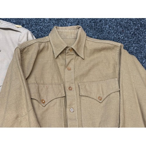 2168 - US Chino Army & USMC shirts: Army Officers Wool Shirt, label washed out: US Army Officers Trouser Be... 