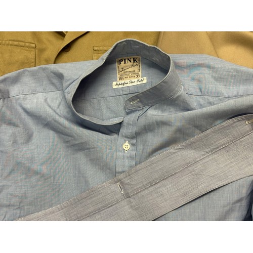 2168 - US Chino Army & USMC shirts: Army Officers Wool Shirt, label washed out: US Army Officers Trouser Be... 