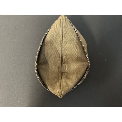 2175 - WW2 US Army Officers Overseas Cap in Chocolate Wool. Black/Gold piping to turn up. Leather sweatband... 