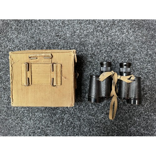 2179 - WW2 British Binoculars Prism No.2 MKIII x 6. Serial number 286872. WD Broad Arrow marked along with ... 