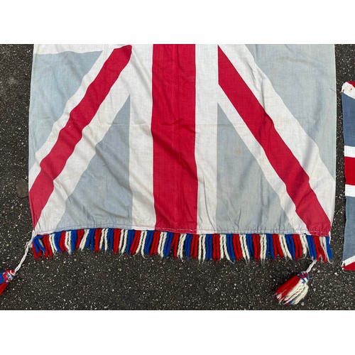 2196 - A collection of Union flags and signalling flags. One Union Flag is multipart construction, size 180... 