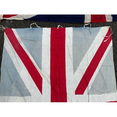 2196 - A collection of Union flags and signalling flags. One Union Flag is multipart construction, size 180... 