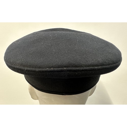 2198 - WW2 British Merchant Navy Officers Cap. Missing the leather sweatband. Gold wire embroidery to the p... 