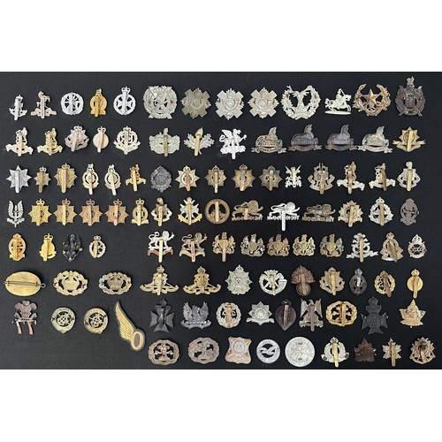 2200 - WW2 British Cap badge collection of approx 100 badges. WW2 and some post war ERII Staybrite examples... 