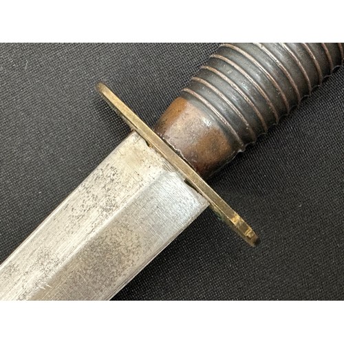 2204 - WW2 British Third Pattern FS Fighting Knife. Double edged blade 175mm in length. No makers mark. Bra... 