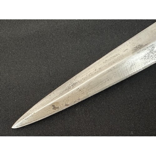 2204 - WW2 British Third Pattern FS Fighting Knife. Double edged blade 175mm in length. No makers mark. Bra... 