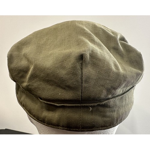 2216 - WW2 US Army HBT Fatigue Cap. Second pattern cap with the longer peak. Has original owners number 