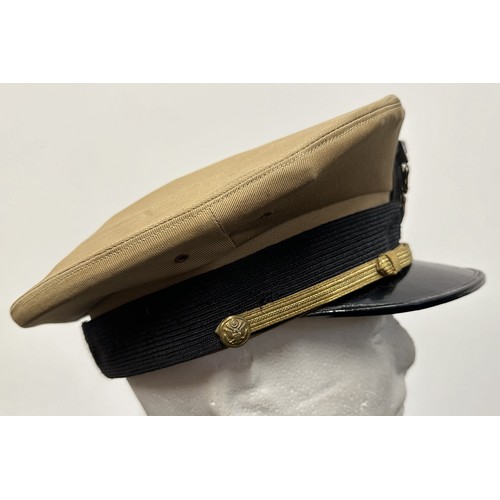 2238 - WW2 US Navy officers visor cap. Complete with cap badge. Maker marked 