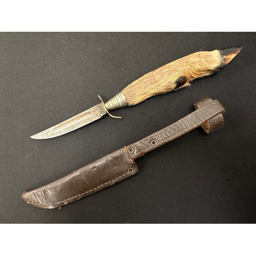 2284 - German Hunting Knife with single edged fullered blade 90mm in length. Maker marked 