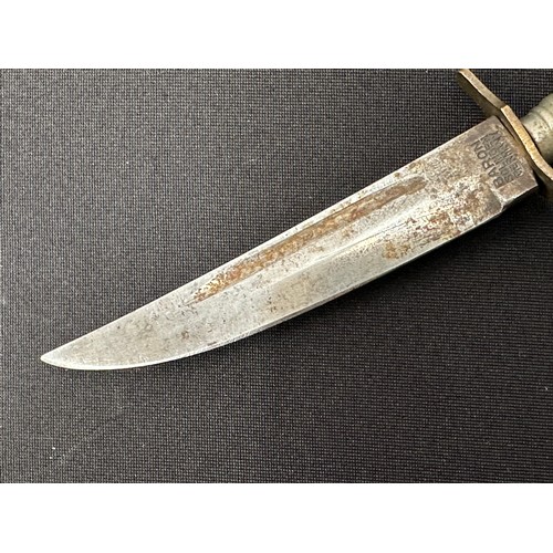 2284 - German Hunting Knife with single edged fullered blade 90mm in length. Maker marked 