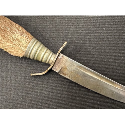 2284 - German Hunting Knife with single edged fullered blade 90mm in length. Maker marked 