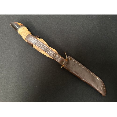 2284 - German Hunting Knife with single edged fullered blade 90mm in length. Maker marked 